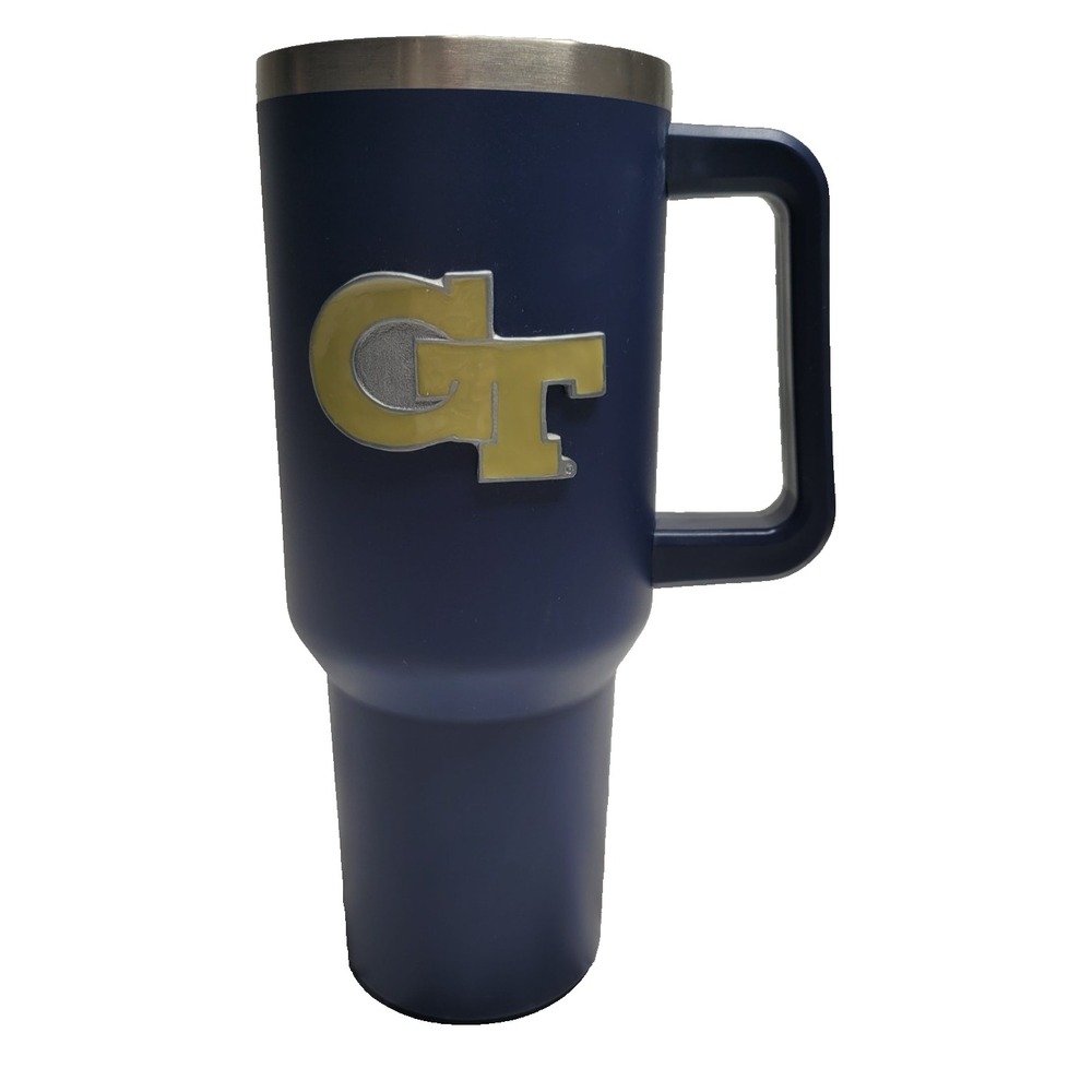 Georgia Tech Yellow Jackets 40oz Tumbler NWOT *NO‎ LID* **FLAW**